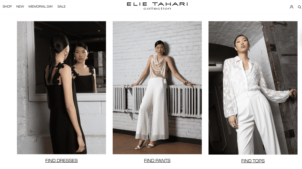 Elie Tahari homepage
